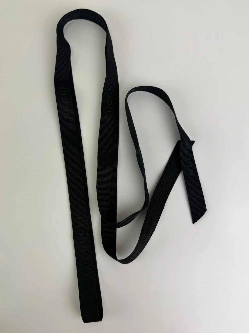 Gucci Logo Ribbon Black Gift Wrap Ribbon 60” Luxury Packaging Ribbon